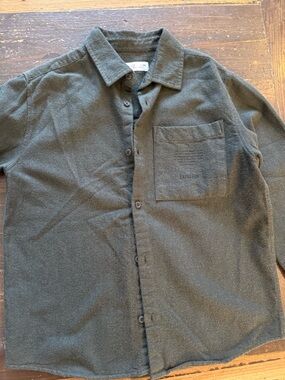 Zara kids size 7 Dark Olive Green Button-Up Shirt Jacket